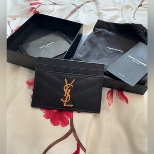 Saint Laurent YSL Cassandre Metelasse Card Case / Card Holder
